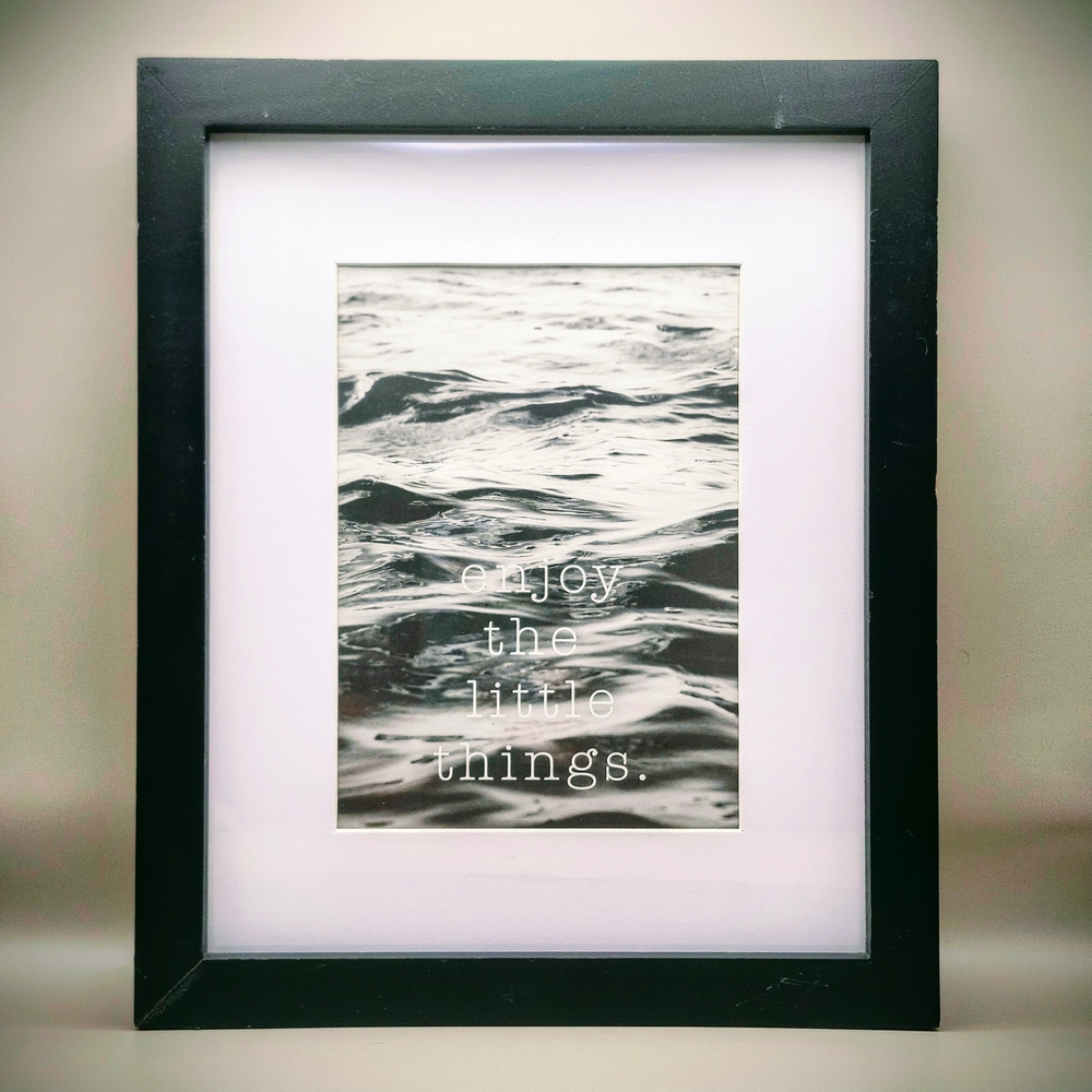 Elegant Black Framed Art Print - Enjoy the Little Things